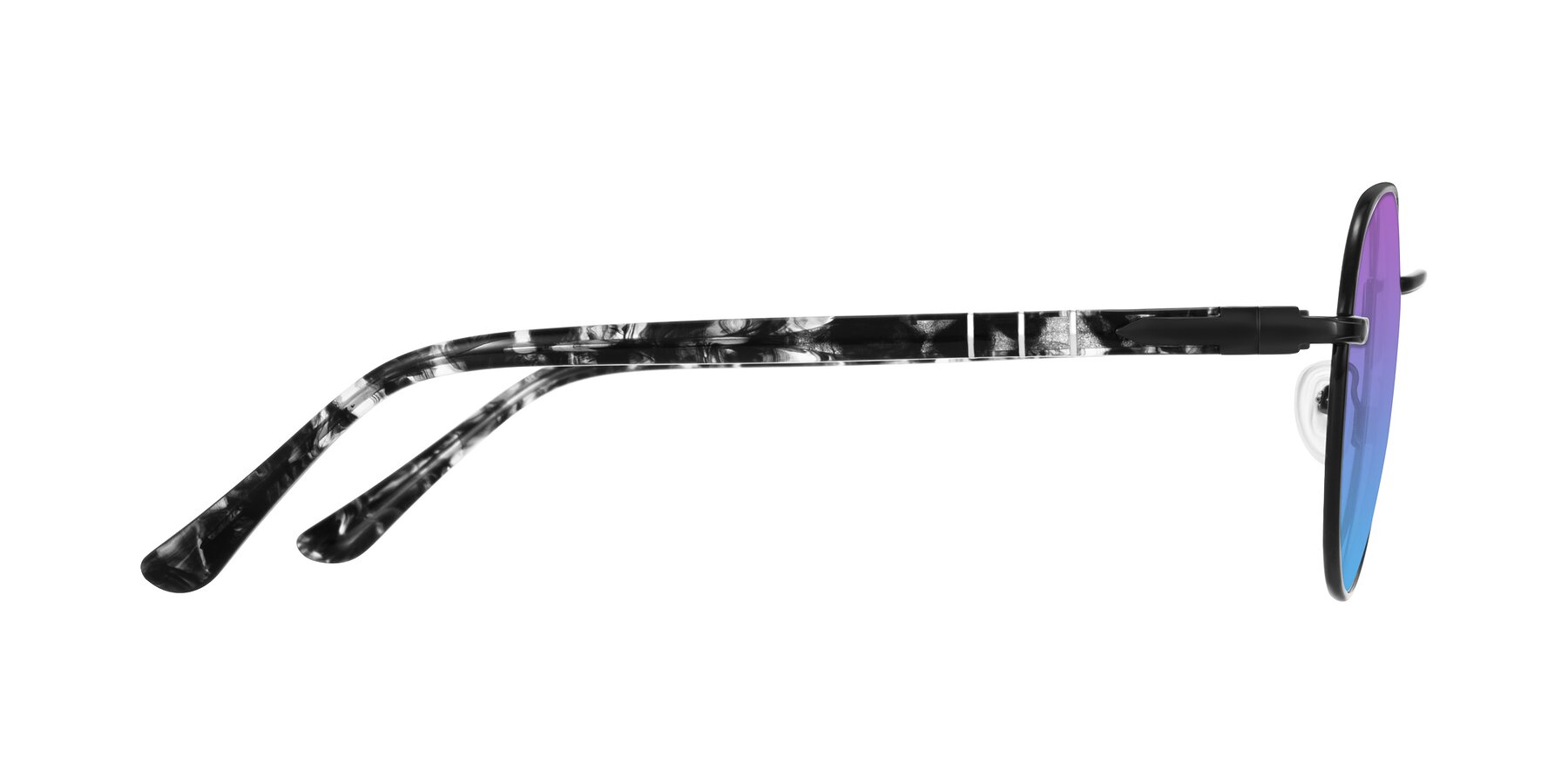 Side of Qeenah in Black with Purple / Blue Gradient Lenses