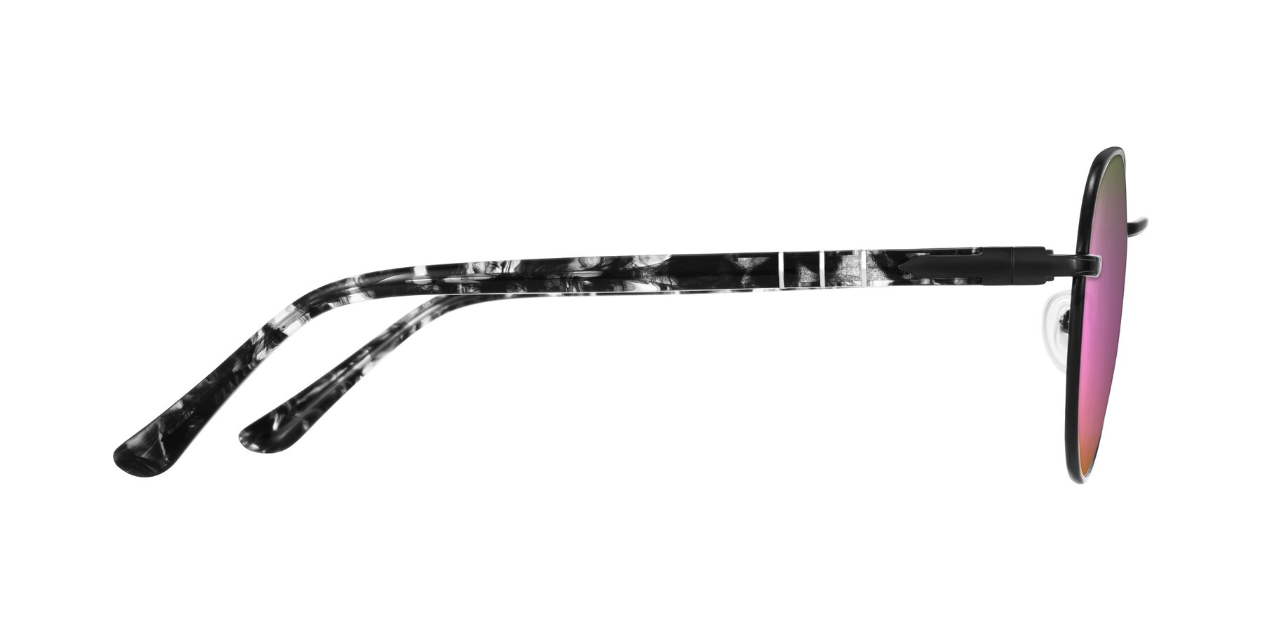 Side of Qeenah in Black with Pink Mirrored Lenses