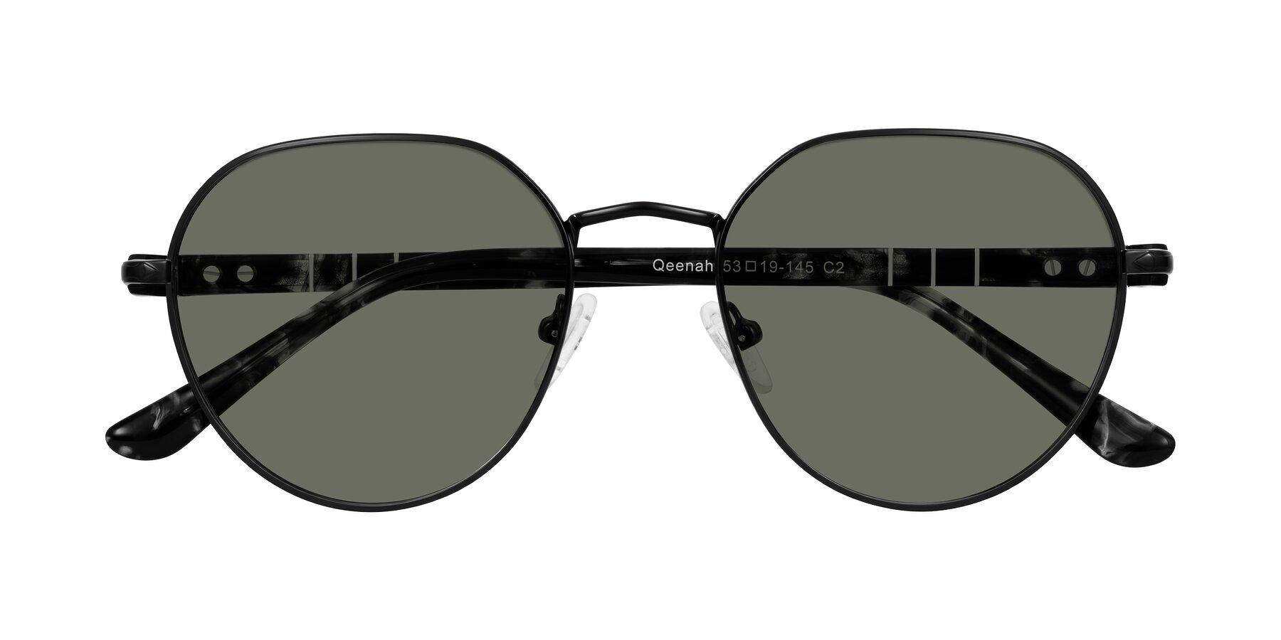 Folded Front of Qeenah in Black with Gray Polarized Lenses