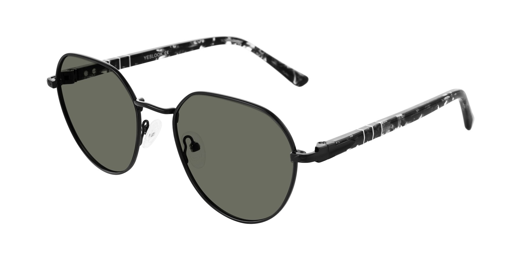 Angle of Qeenah in Black with Gray Polarized Lenses