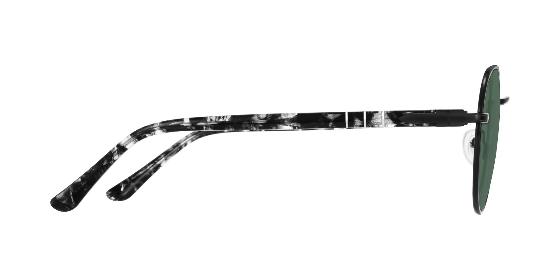 Side of Qeenah in Black with Green Polarized Lenses