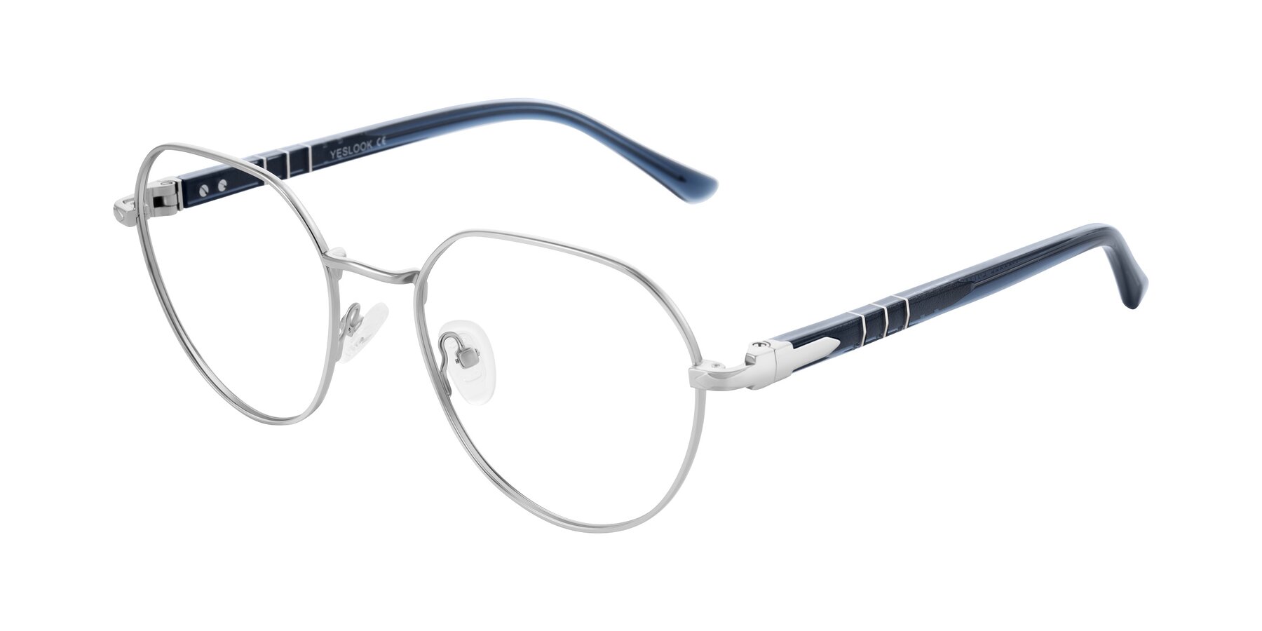 Angle of Qeenah in Silver with Clear Blue Light Blocking Lenses