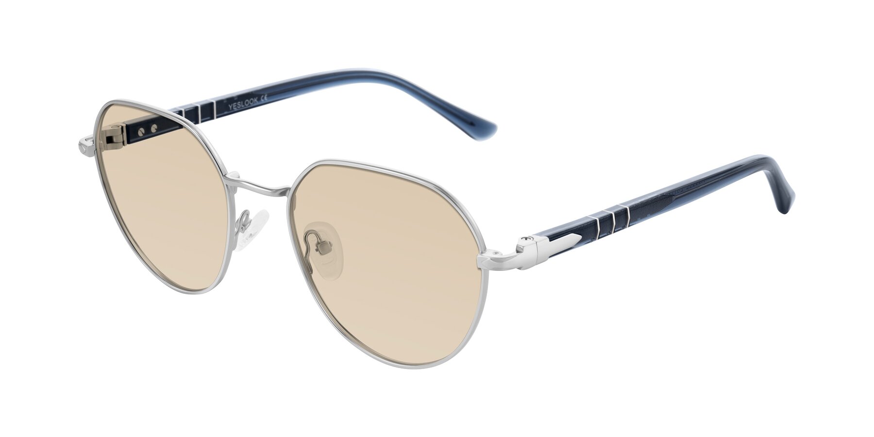 Angle of Qeenah in Silver with Light Brown Tinted Lenses