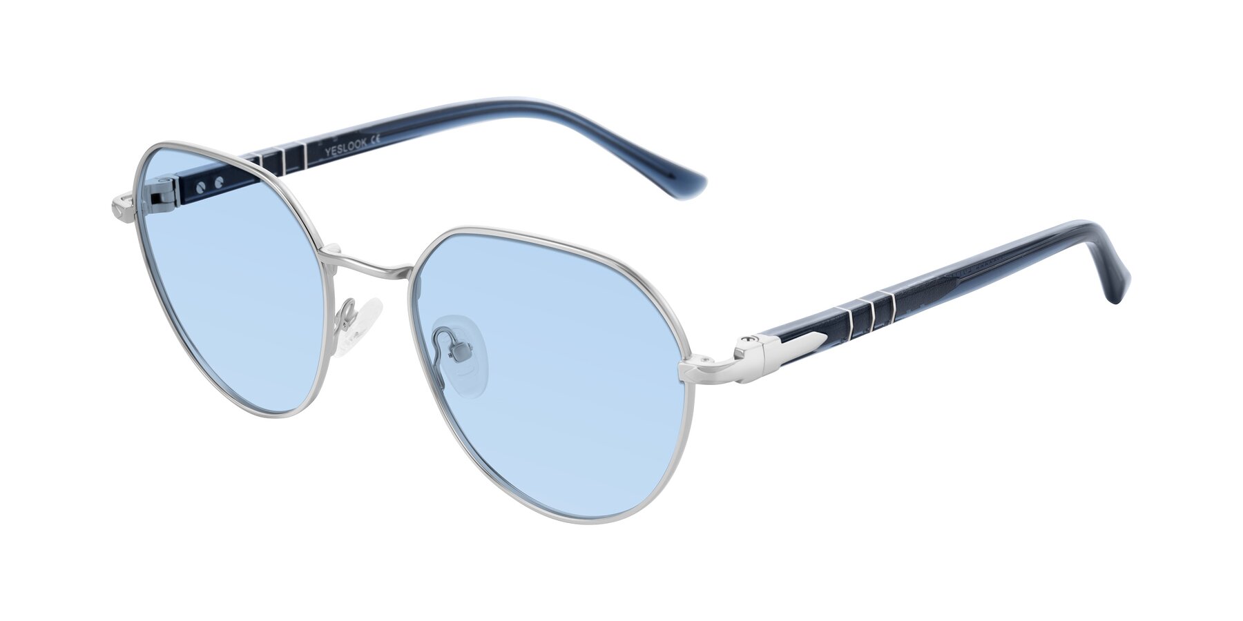 Angle of Qeenah in Silver with Light Blue Tinted Lenses