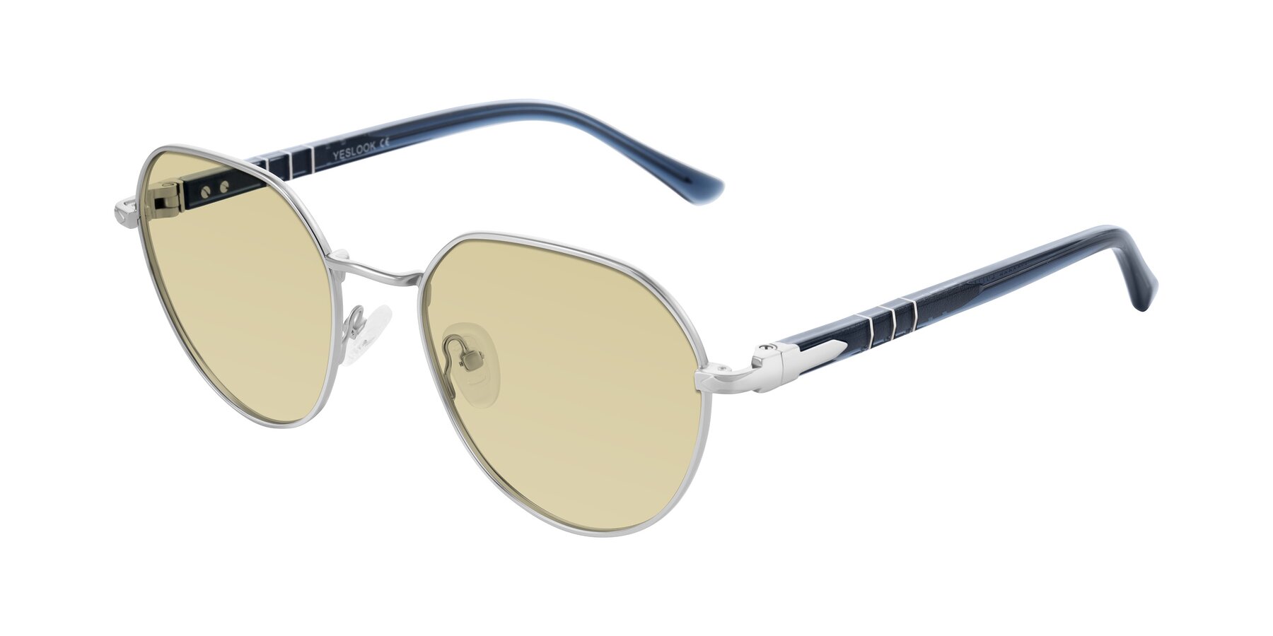 Angle of Qeenah in Silver with Light Champagne Tinted Lenses