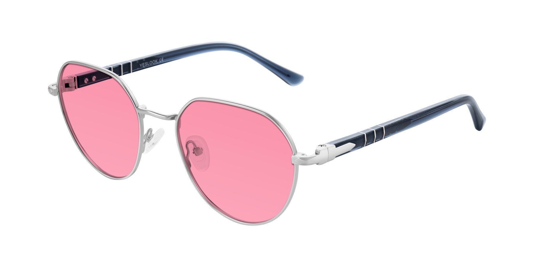 Angle of Qeenah in Silver with Pink Tinted Lenses