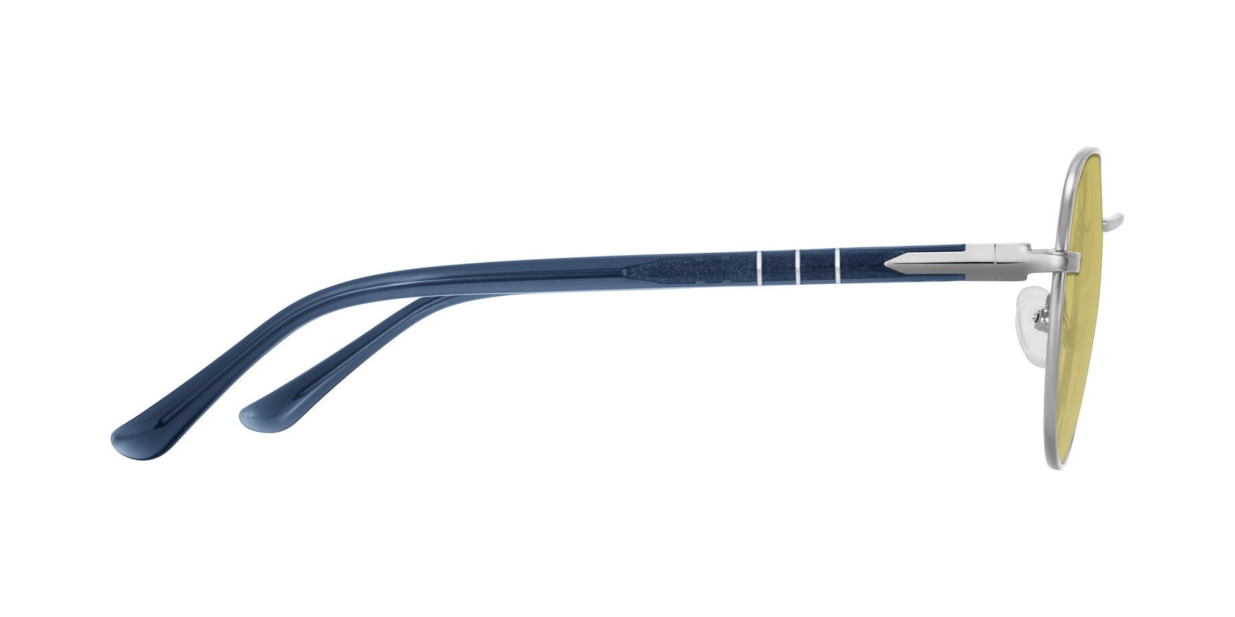 Side of Qeenah in Silver with Medium Champagne Tinted Lenses