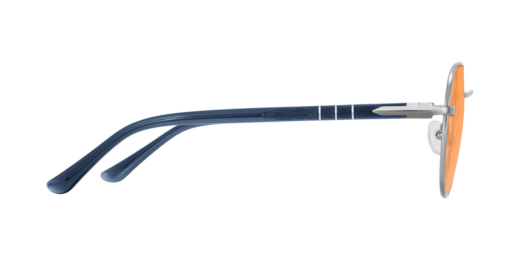Side of Qeenah in Silver with Medium Orange Tinted Lenses