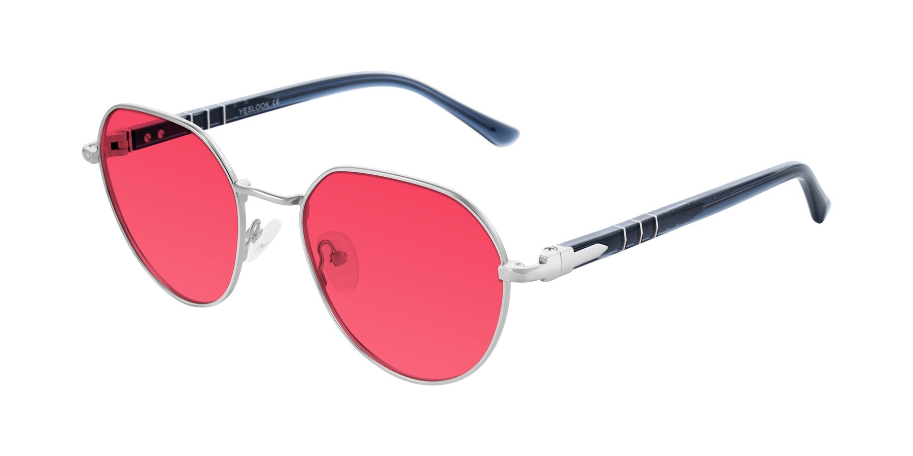 Angle of Qeenah in Silver with Red Tinted Lenses