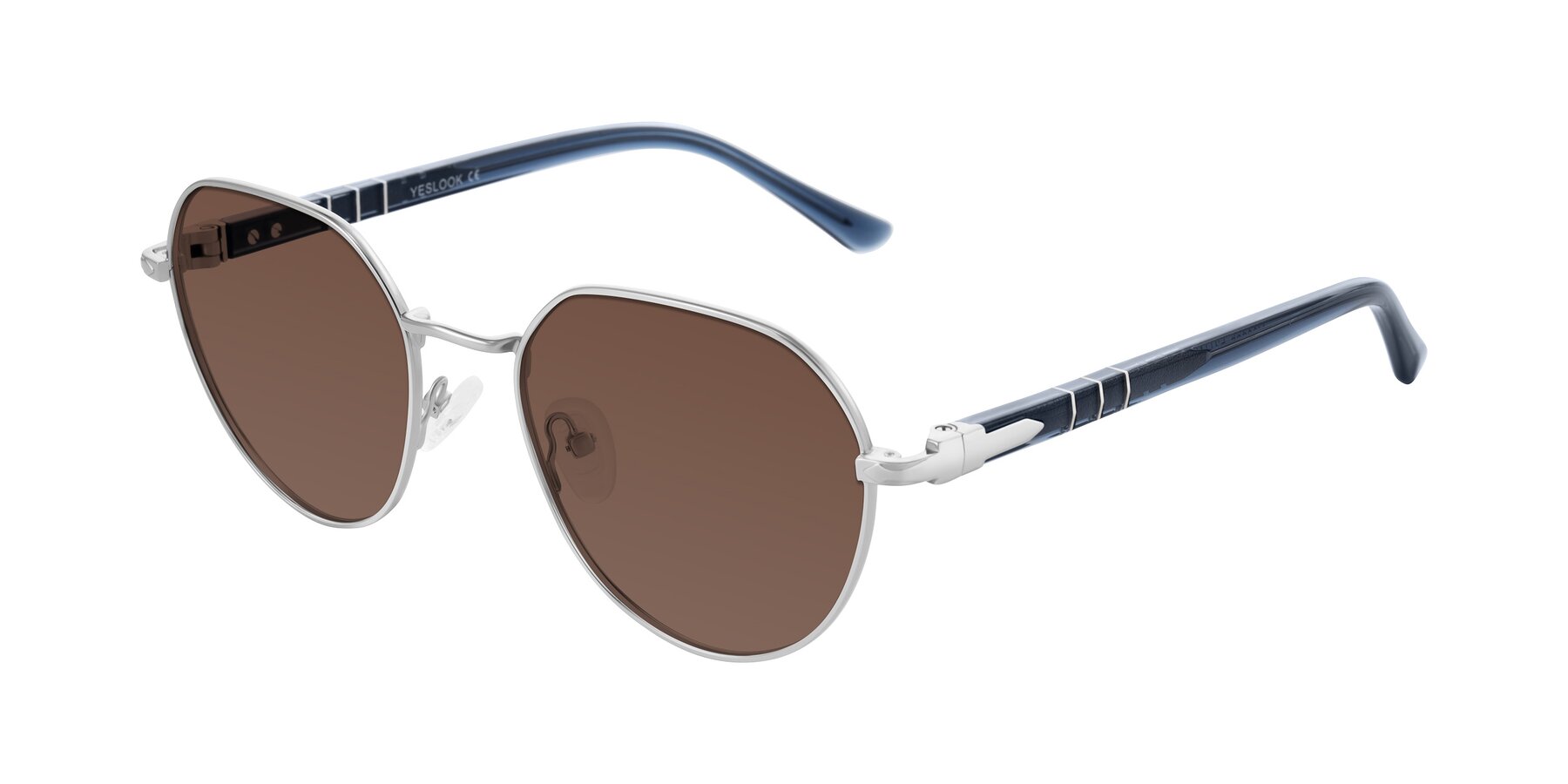 Angle of Qeenah in Silver with Brown Tinted Lenses