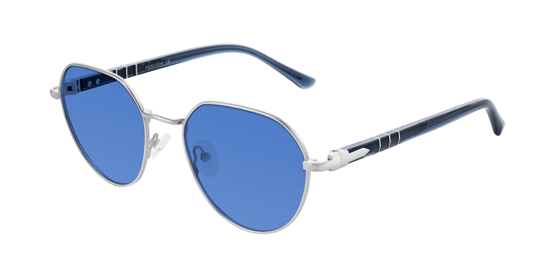 Angle of Qeenah in Silver with Blue Tinted Lenses