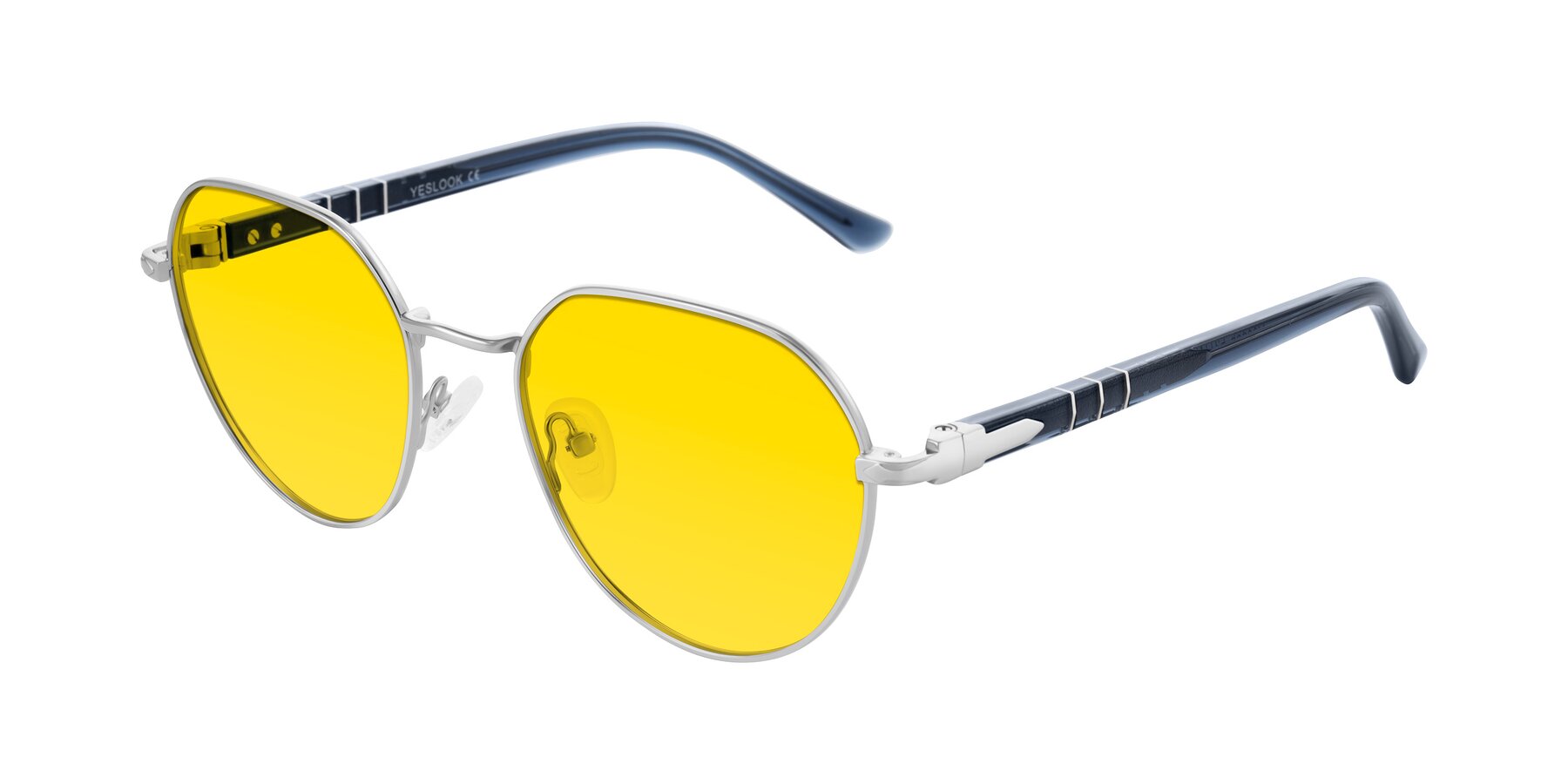 Angle of Qeenah in Silver with Yellow Tinted Lenses