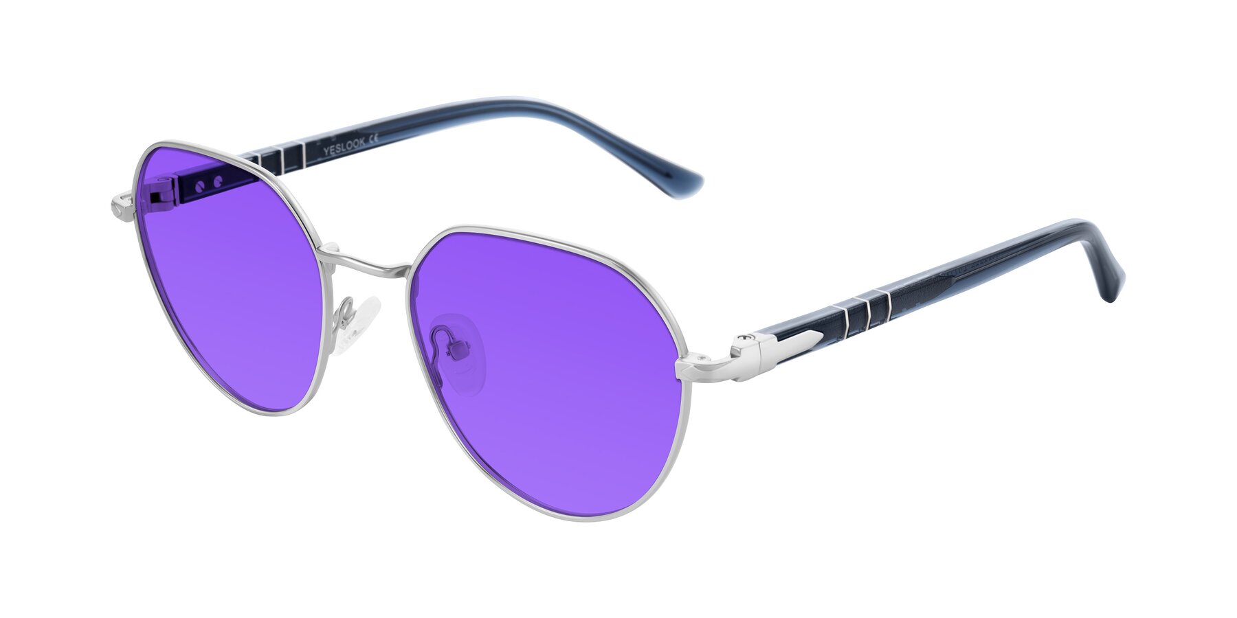 Angle of Qeenah in Silver with Purple Tinted Lenses