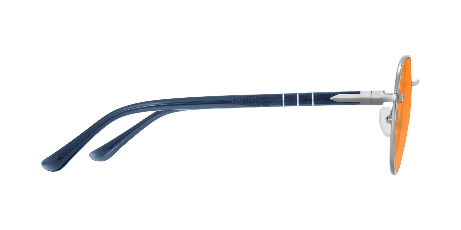 Side of Qeenah in Silver with Orange Tinted Lenses