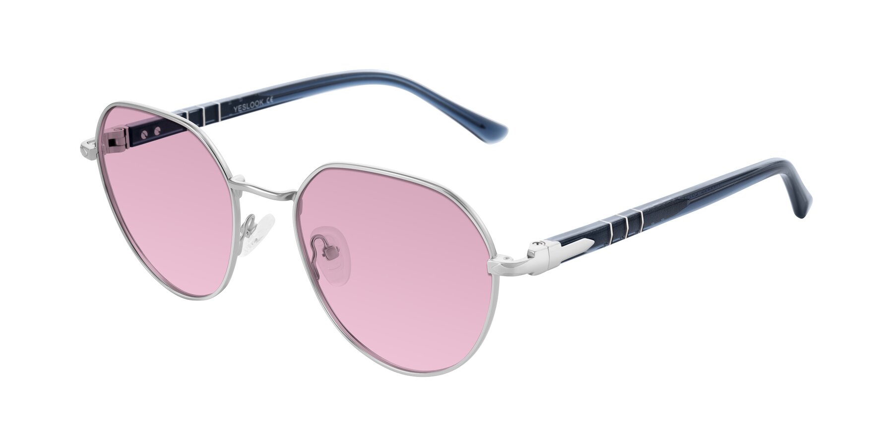 Angle of Qeenah in Silver with Light Wine Tinted Lenses