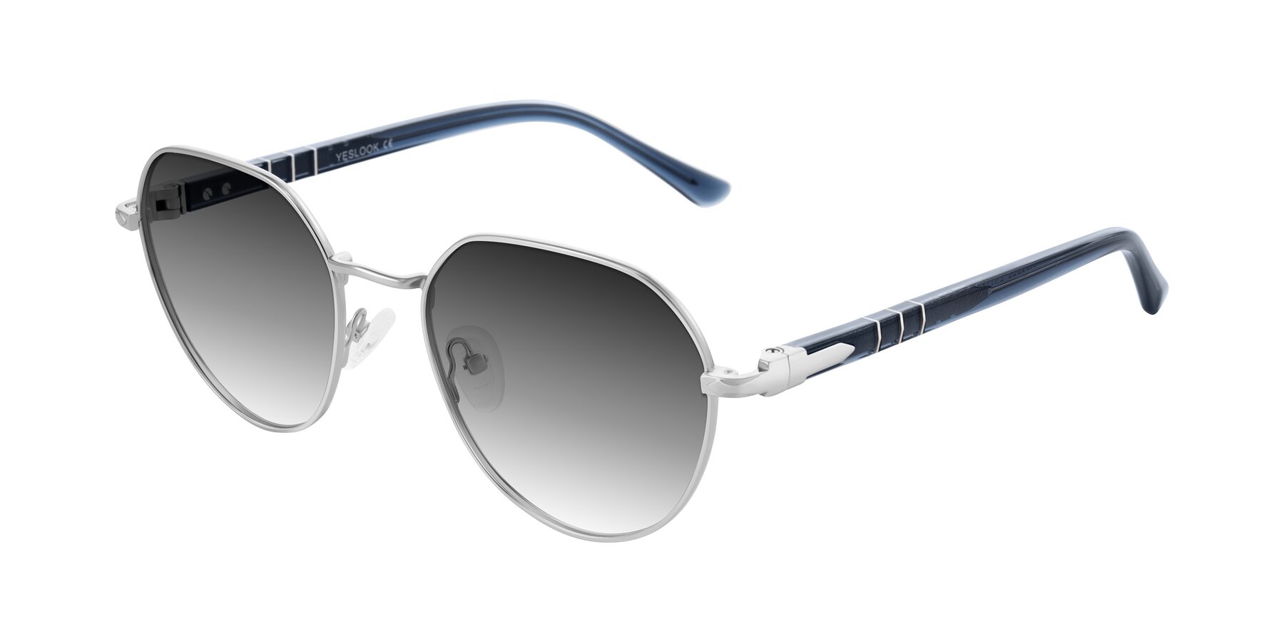 Angle of Qeenah in Silver with Gray Gradient Lenses