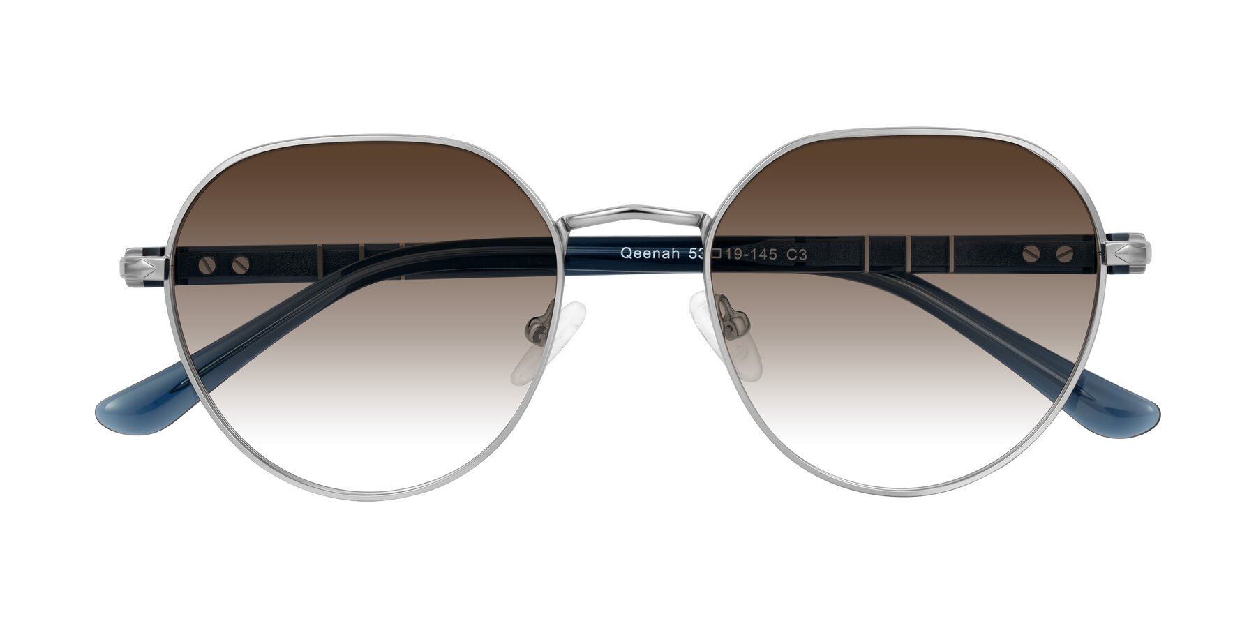 Folded Front of Qeenah in Silver with Brown Gradient Lenses