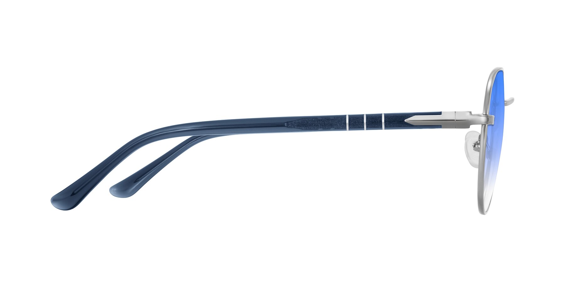 Side of Qeenah in Silver with Blue Gradient Lenses