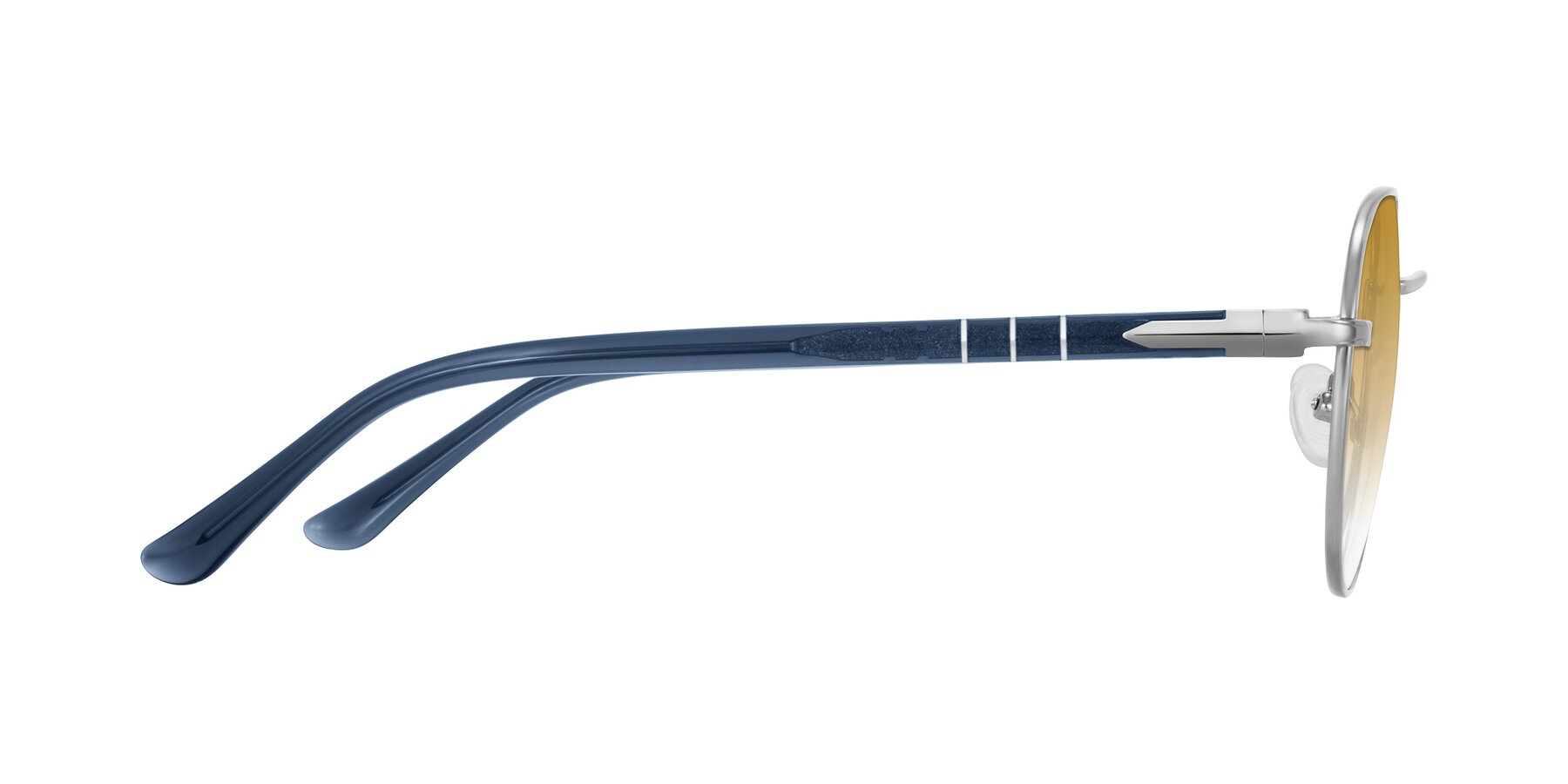 Side of Qeenah in Silver with Champagne Gradient Lenses
