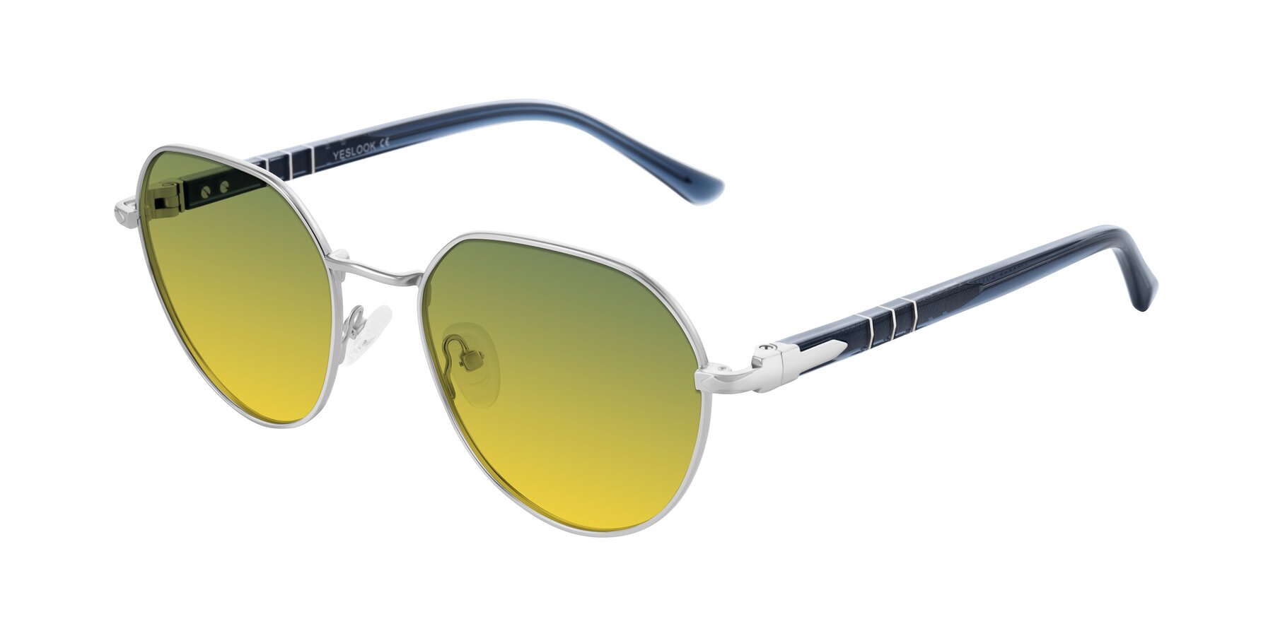 Angle of Qeenah in Silver with Green / Yellow Gradient Lenses