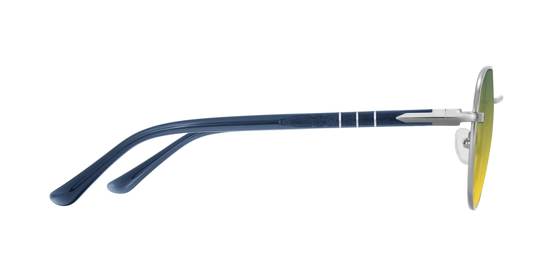 Side of Qeenah in Silver with Green / Yellow Gradient Lenses