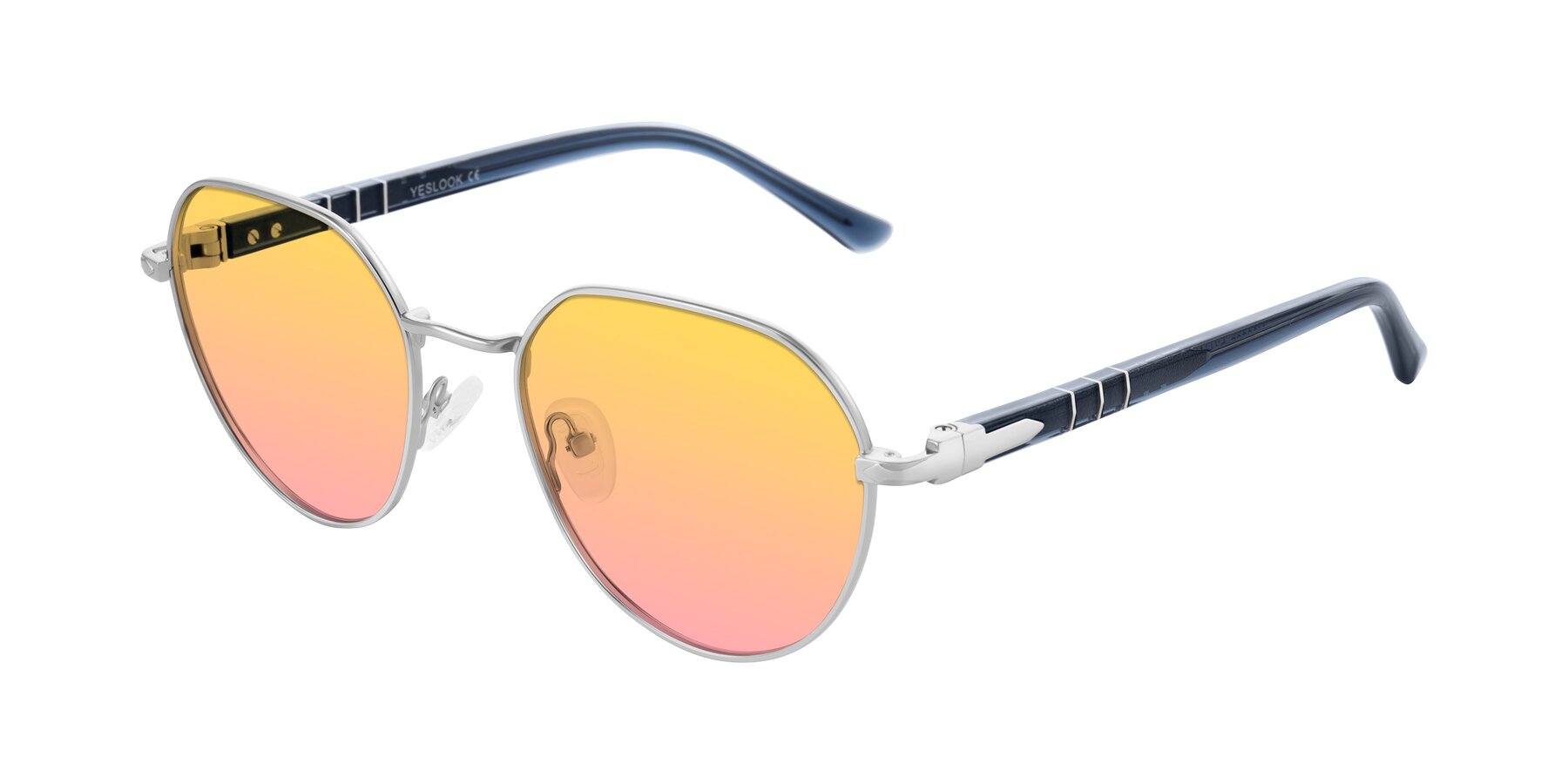Angle of Qeenah in Silver with Yellow / Pink Gradient Lenses