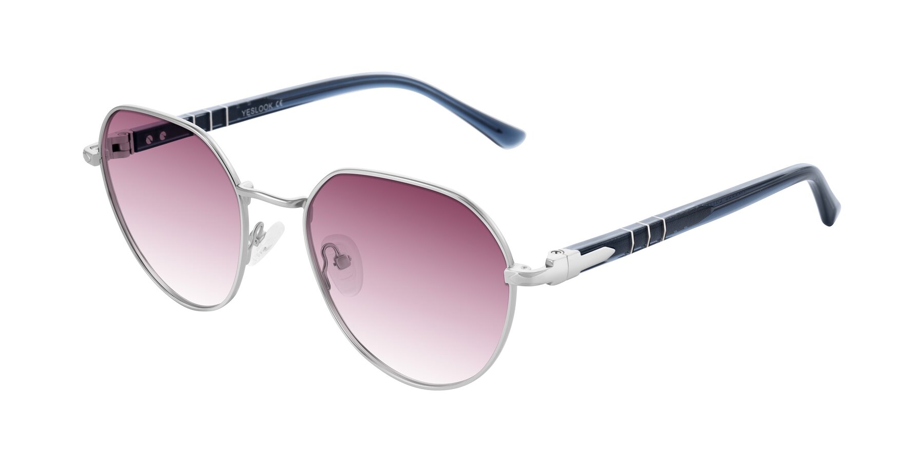 Angle of Qeenah in Silver with Wine Gradient Lenses