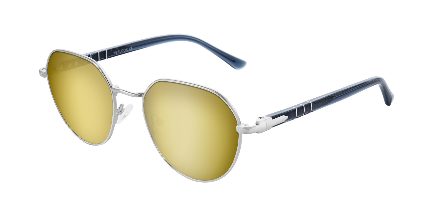 Angle of Qeenah in Silver with Gold Mirrored Lenses