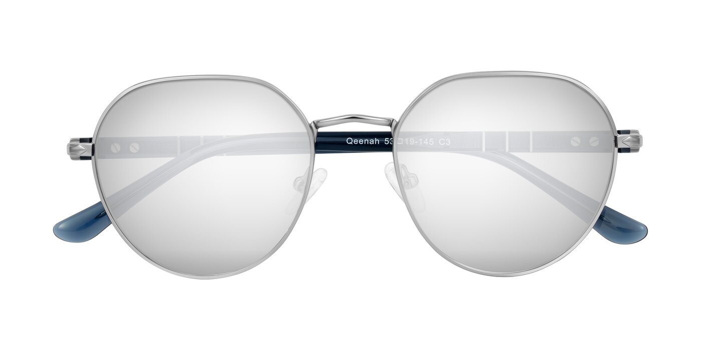 Qeenah - Silver Flash Mirrored Sunglasses