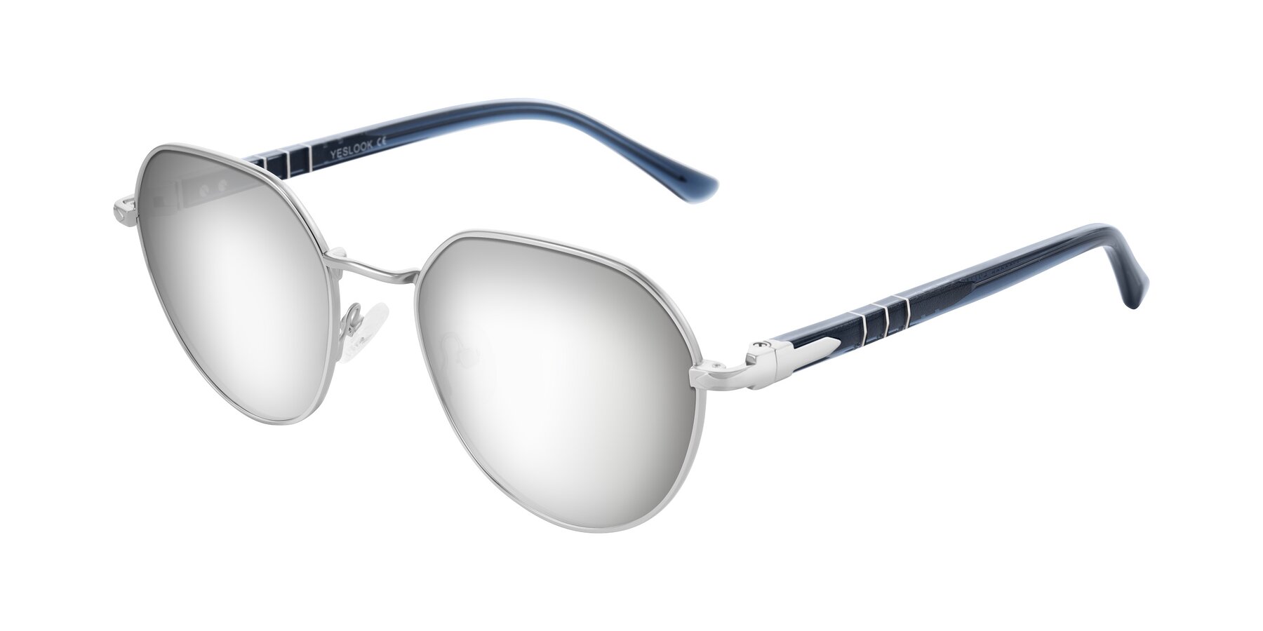 Angle of Qeenah in Silver with Silver Mirrored Lenses
