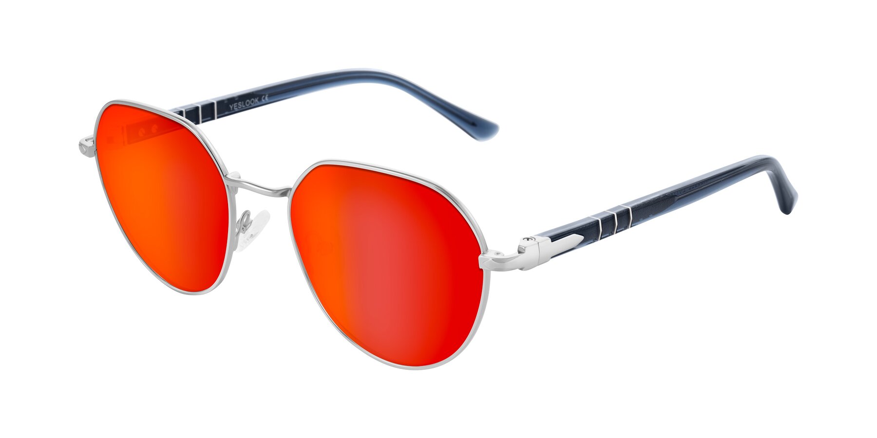 Angle of Qeenah in Silver with Red Gold Mirrored Lenses