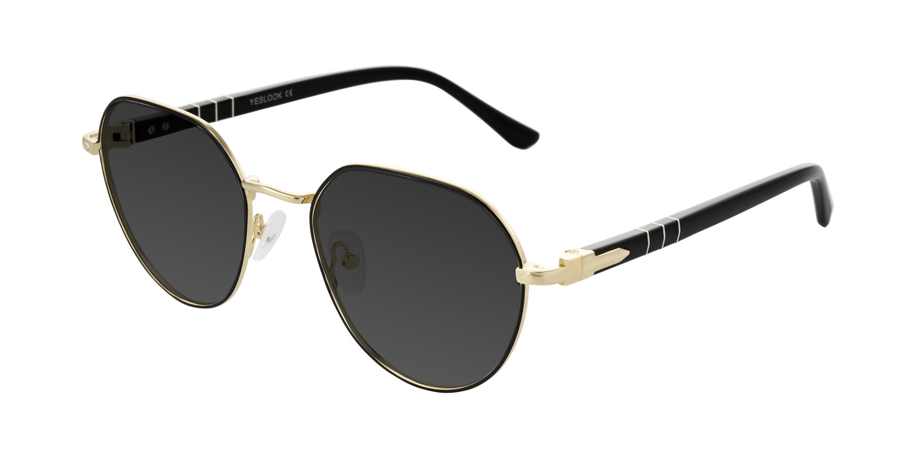 Angle of Qeenah in Black/Gold with Gray Tinted Lenses