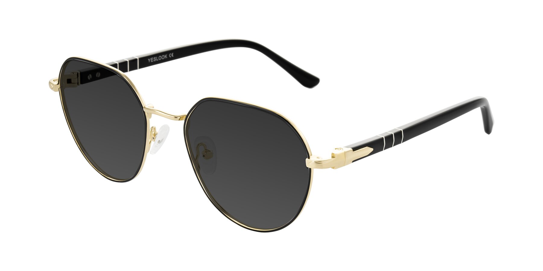 Angle of Qeenah in Black/Gold with Gray Tinted Lenses