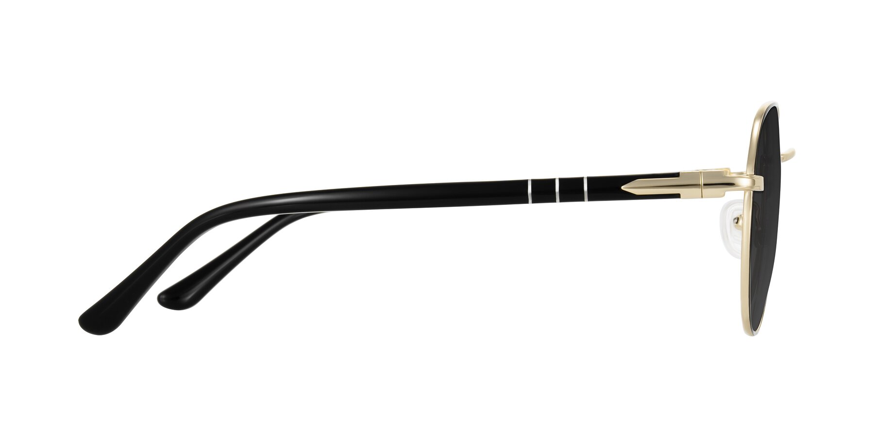 Side of Qeenah in Black/Gold with Gray Tinted Lenses
