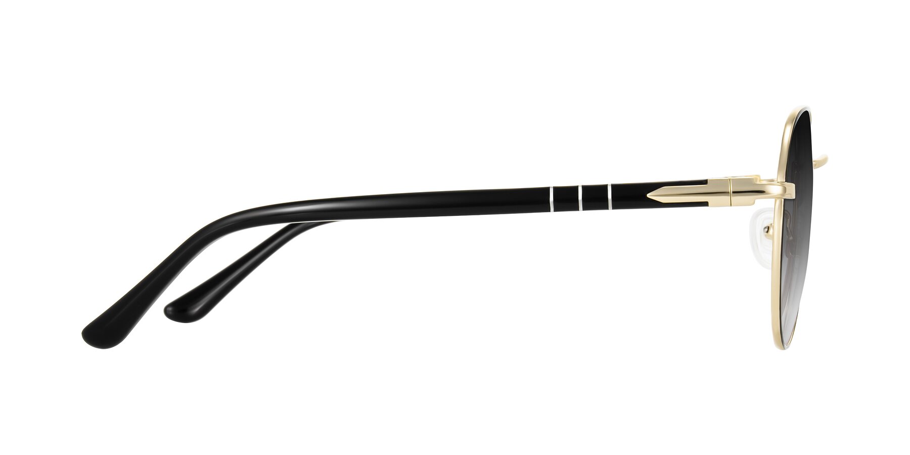 Side of Qeenah in Black/Gold with Gray Gradient Lenses