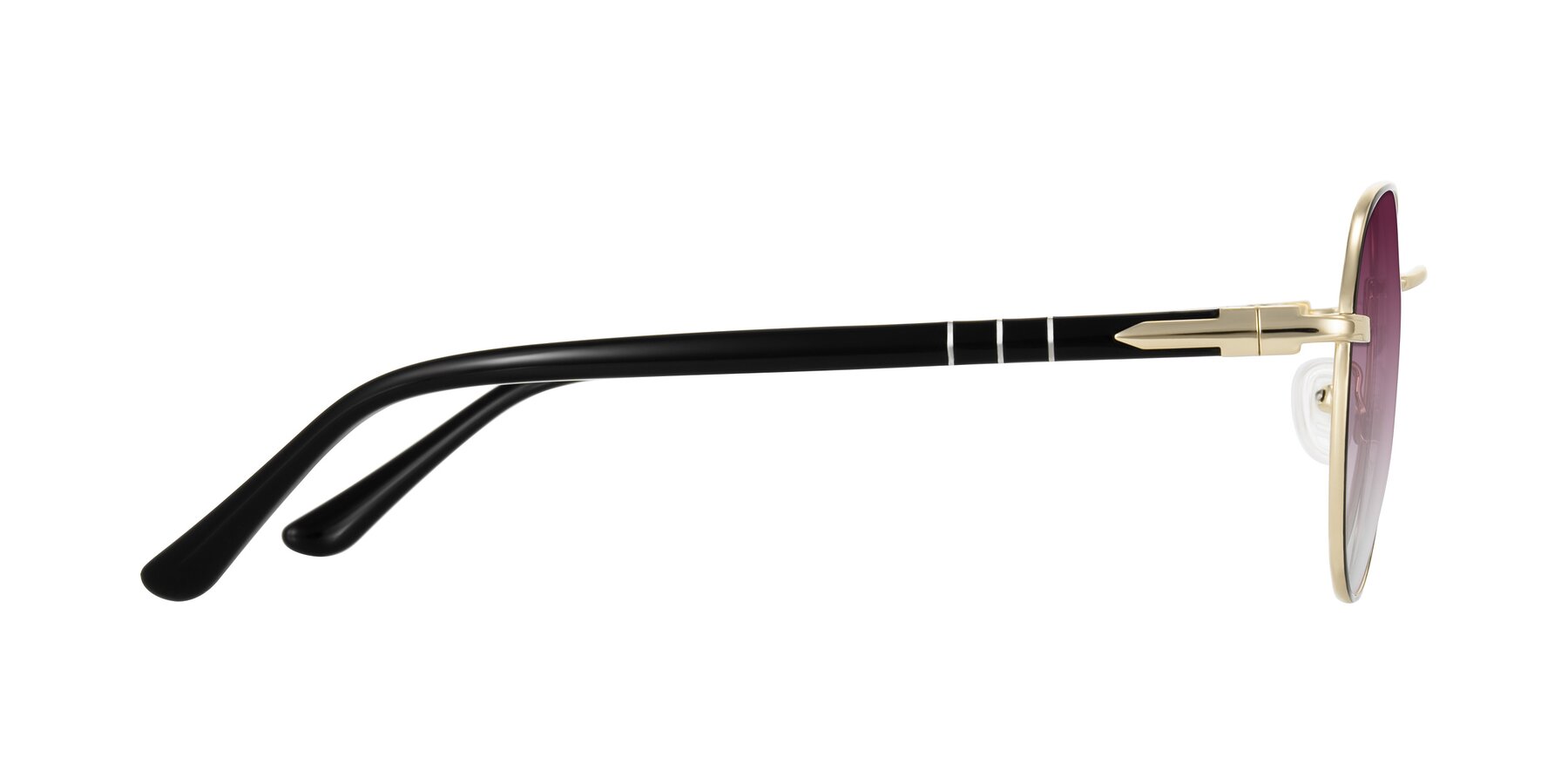 Side of Qeenah in Black/Gold with Wine Gradient Lenses