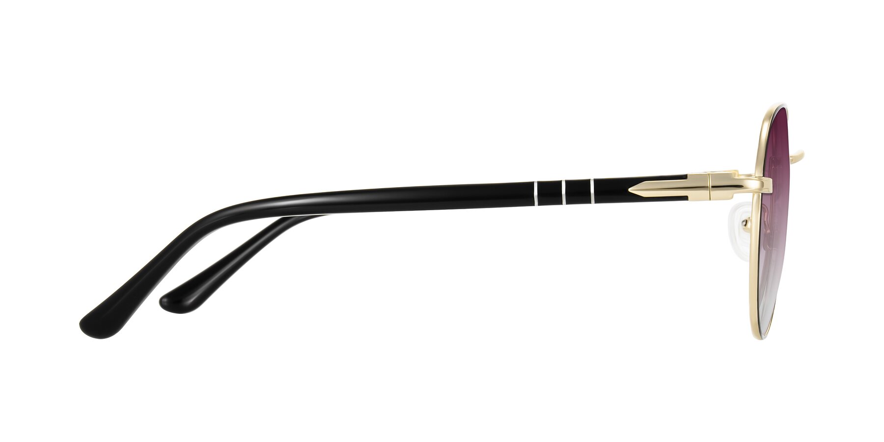 Side of Qeenah in Black/Gold with Wine Gradient Lenses