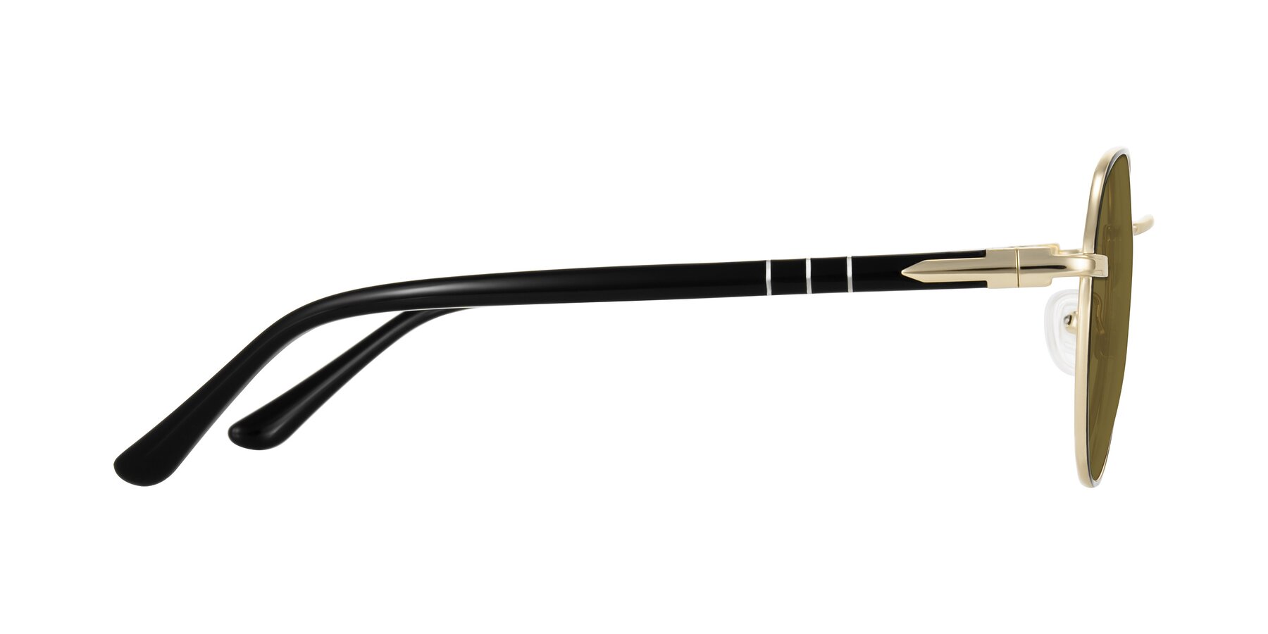 Side of Qeenah in Black/Gold with Brown Polarized Lenses
