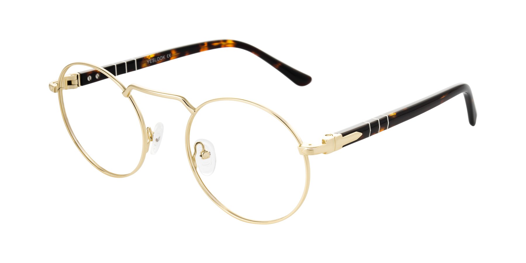 Angle of Parrong in Gold with Clear Eyeglass Lenses