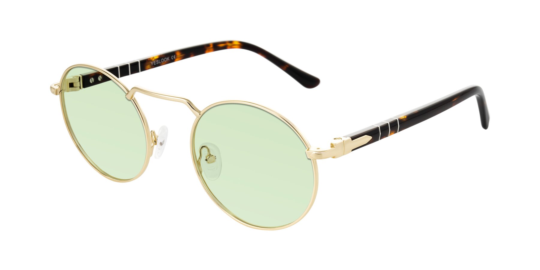 Angle of Parrong in Gold with Light Green Tinted Lenses