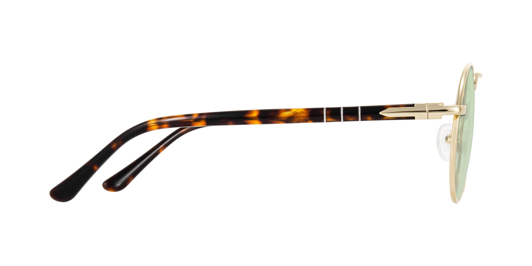 Side of Parrong in Gold with Light Green Tinted Lenses