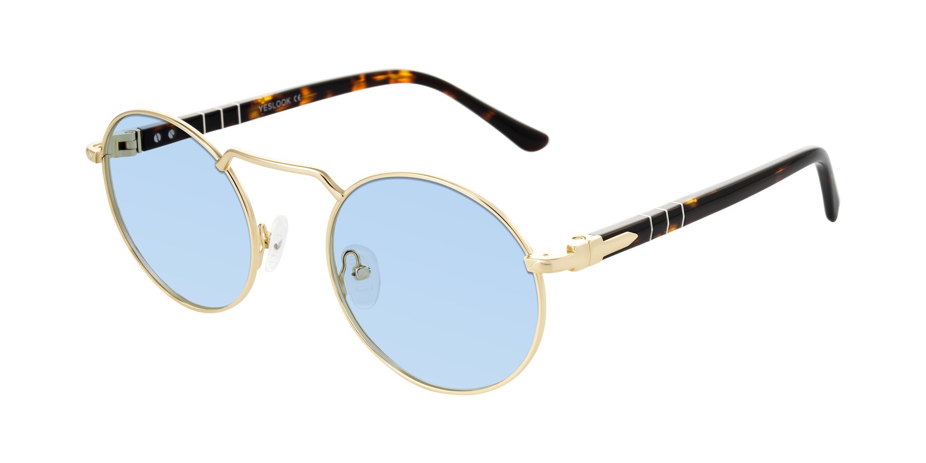 Angle of Parrong in Gold with Light Blue Tinted Lenses
