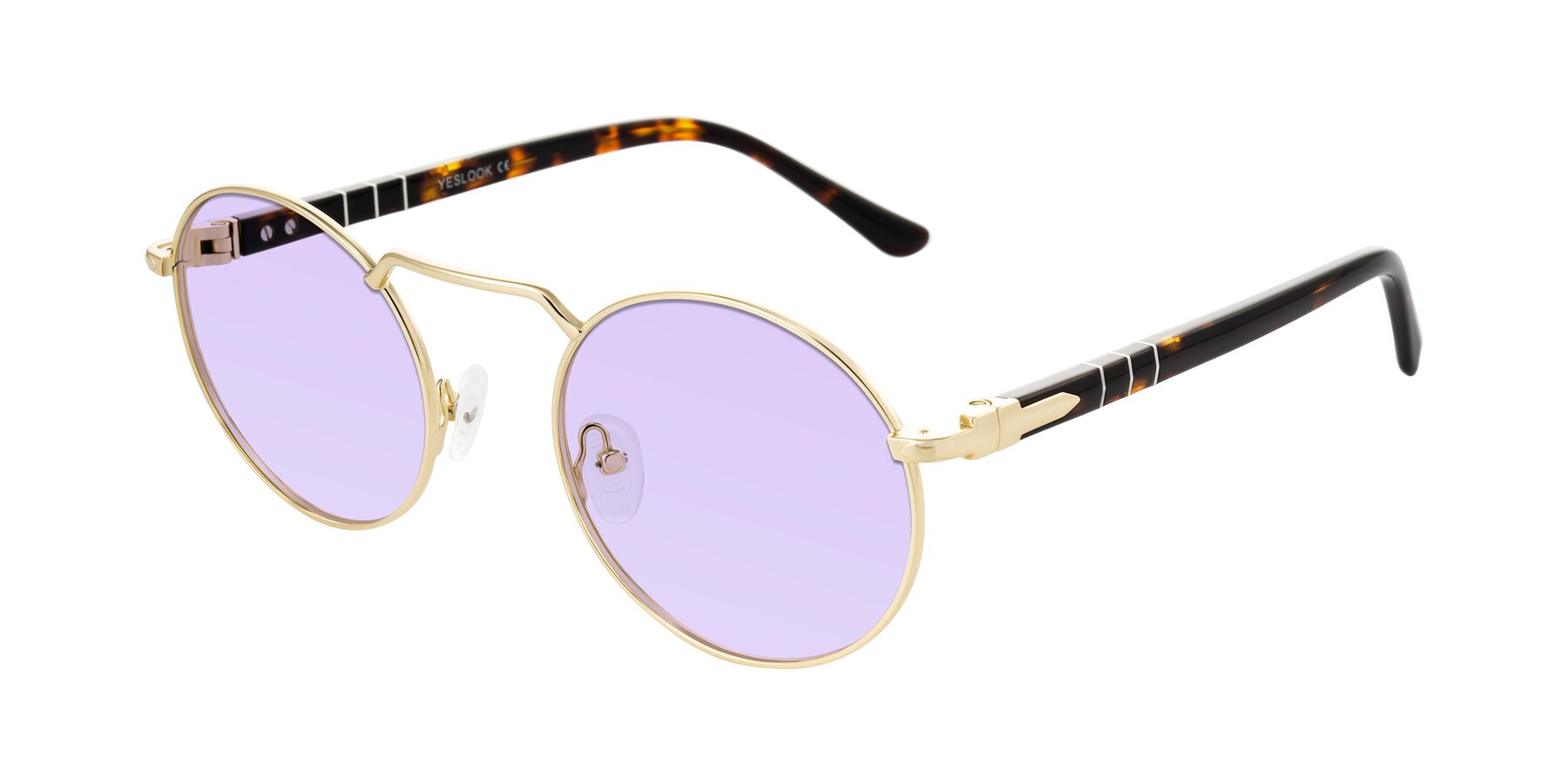 Angle of Parrong in Gold with Light Purple Tinted Lenses