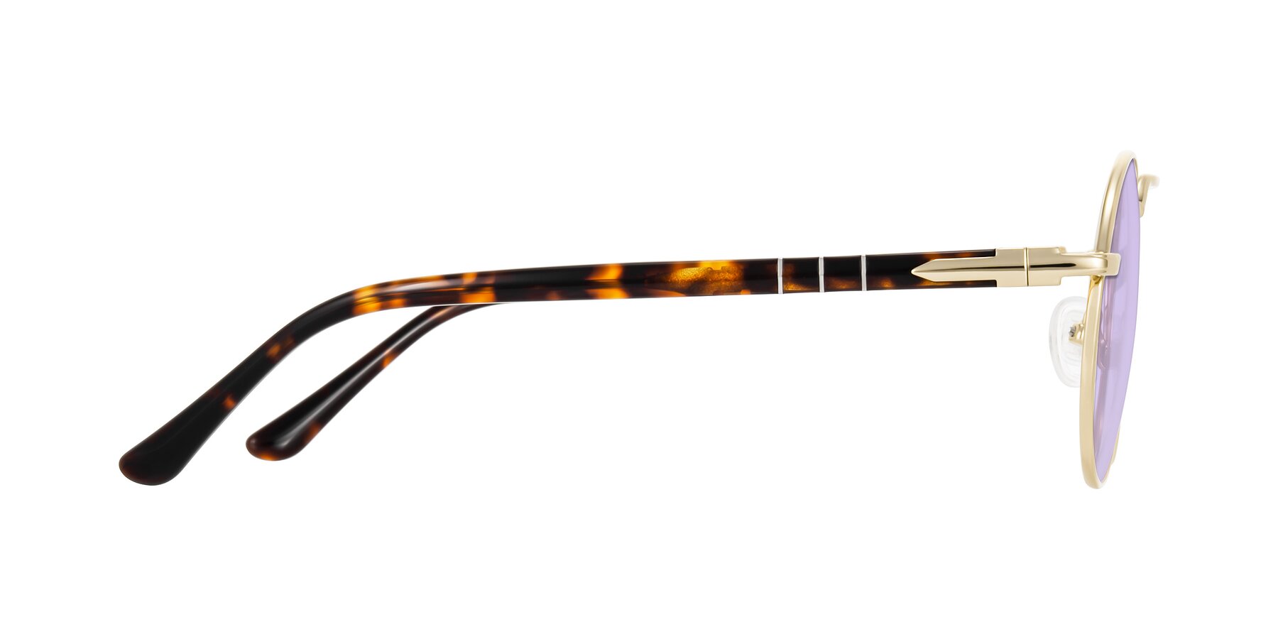 Side of Parrong in Gold with Light Purple Tinted Lenses