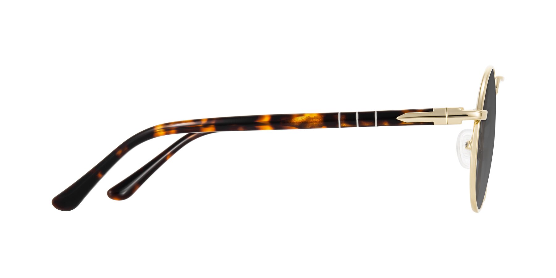 Side of Parrong in Gold with Medium Gray Tinted Lenses