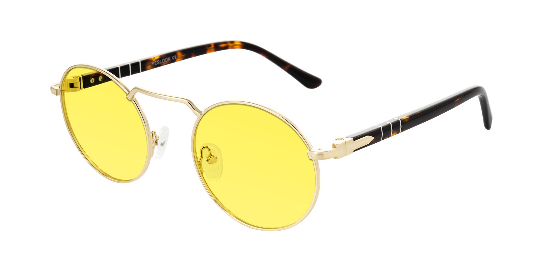 Angle of Parrong in Gold with Medium Yellow Tinted Lenses