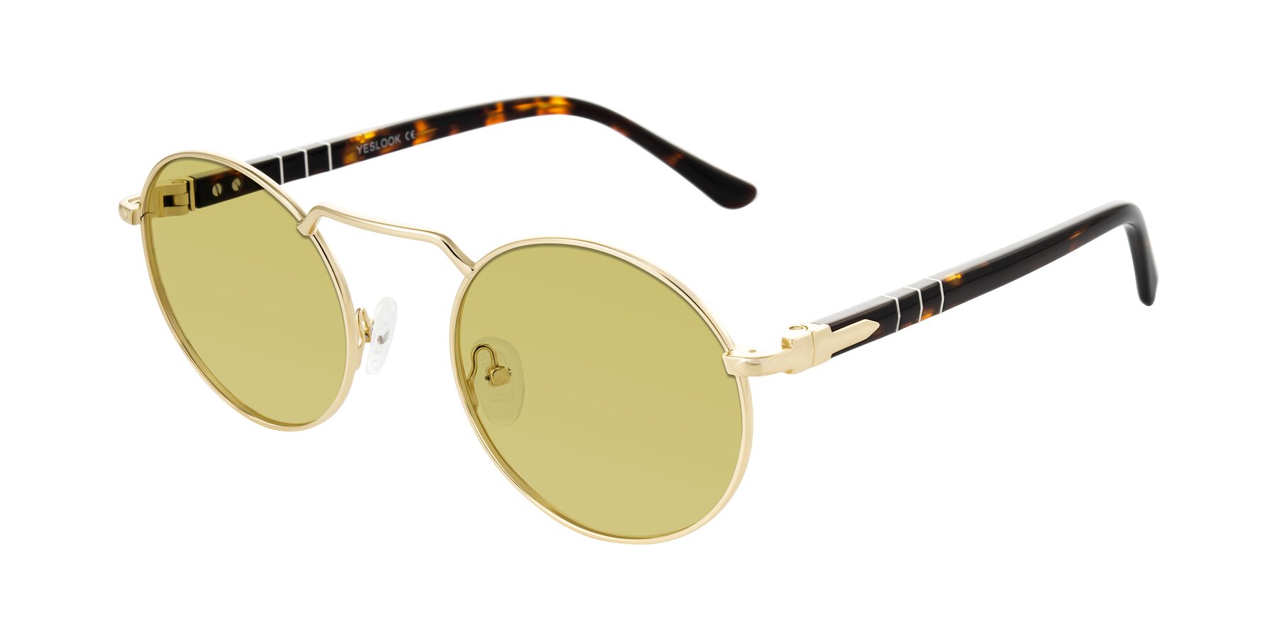 Angle of Parrong in Gold with Medium Champagne Tinted Lenses