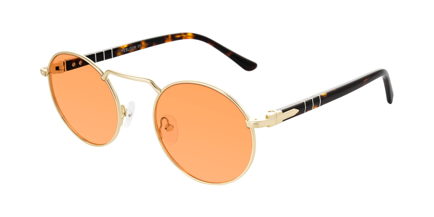 Angle of Parrong in Gold with Medium Orange Tinted Lenses
