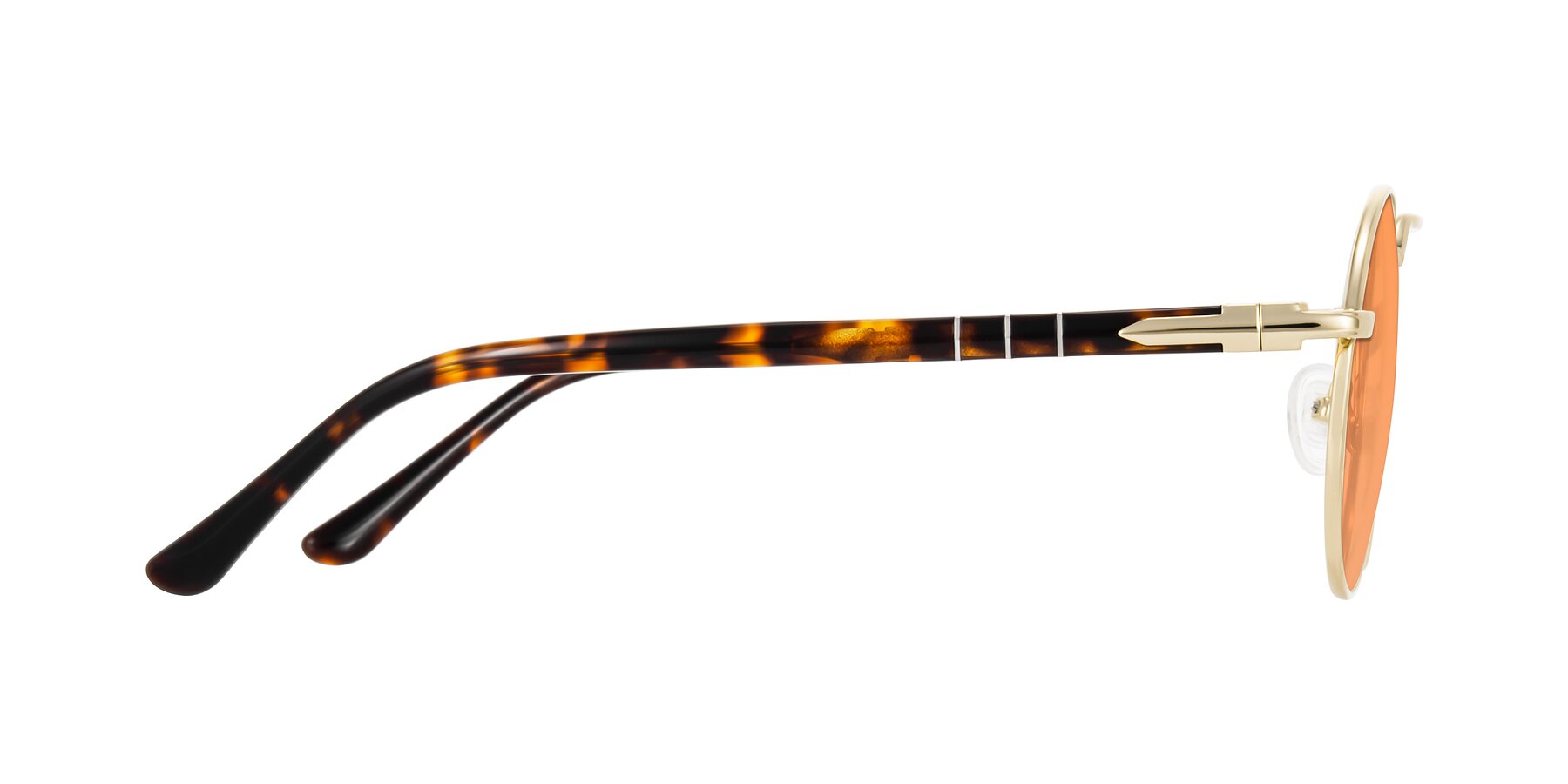 Side of Parrong in Gold with Medium Orange Tinted Lenses