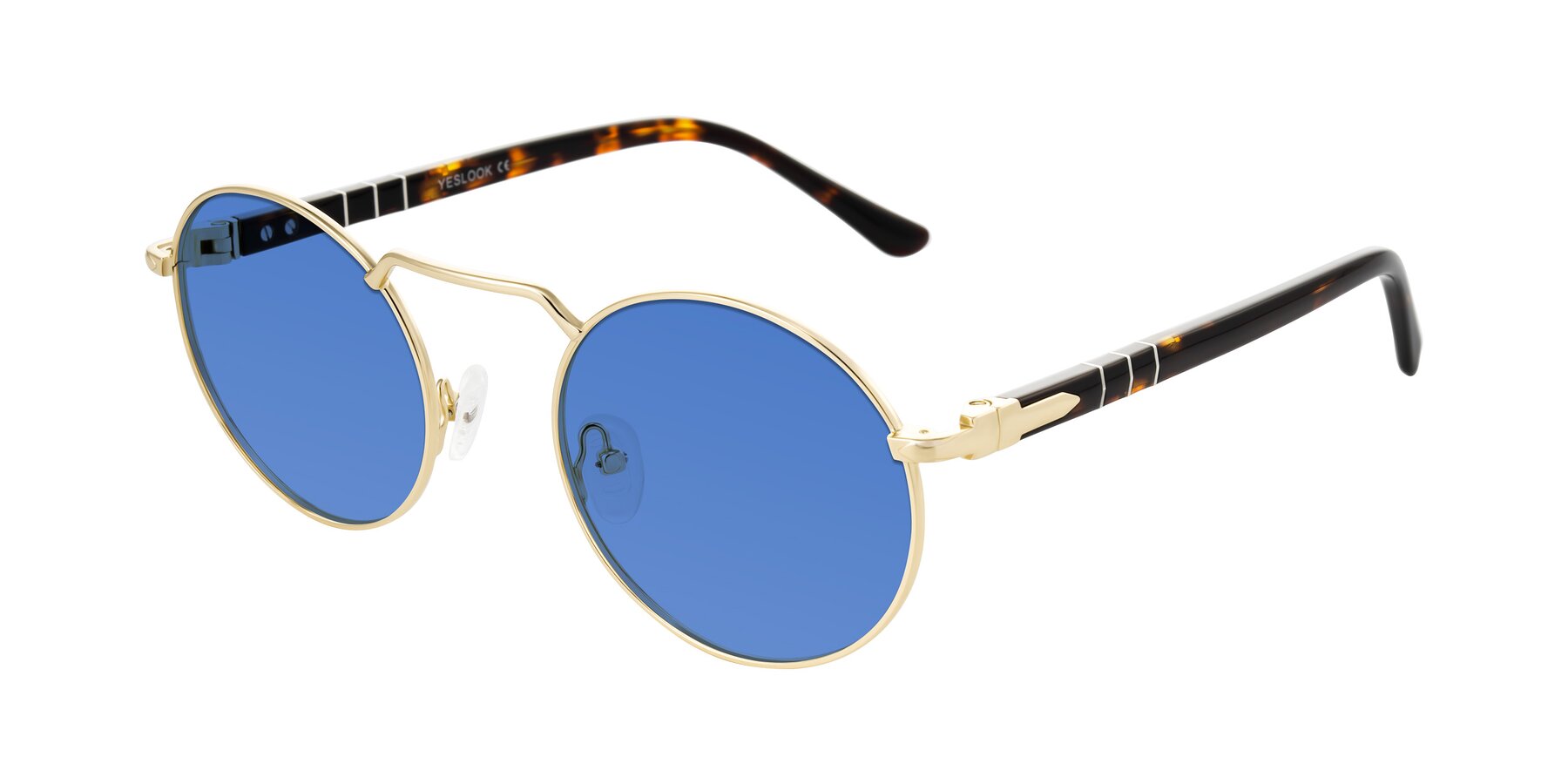 Angle of Parrong in Gold with Blue Tinted Lenses